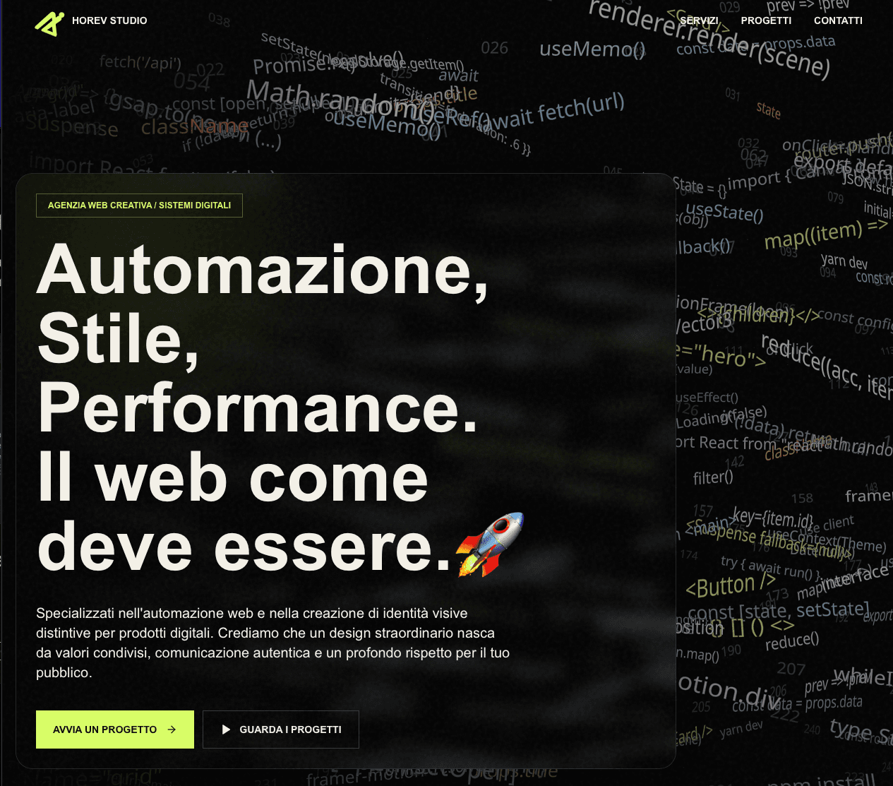 Il nostro sito ripensato su uno stack più veloce e vivo.