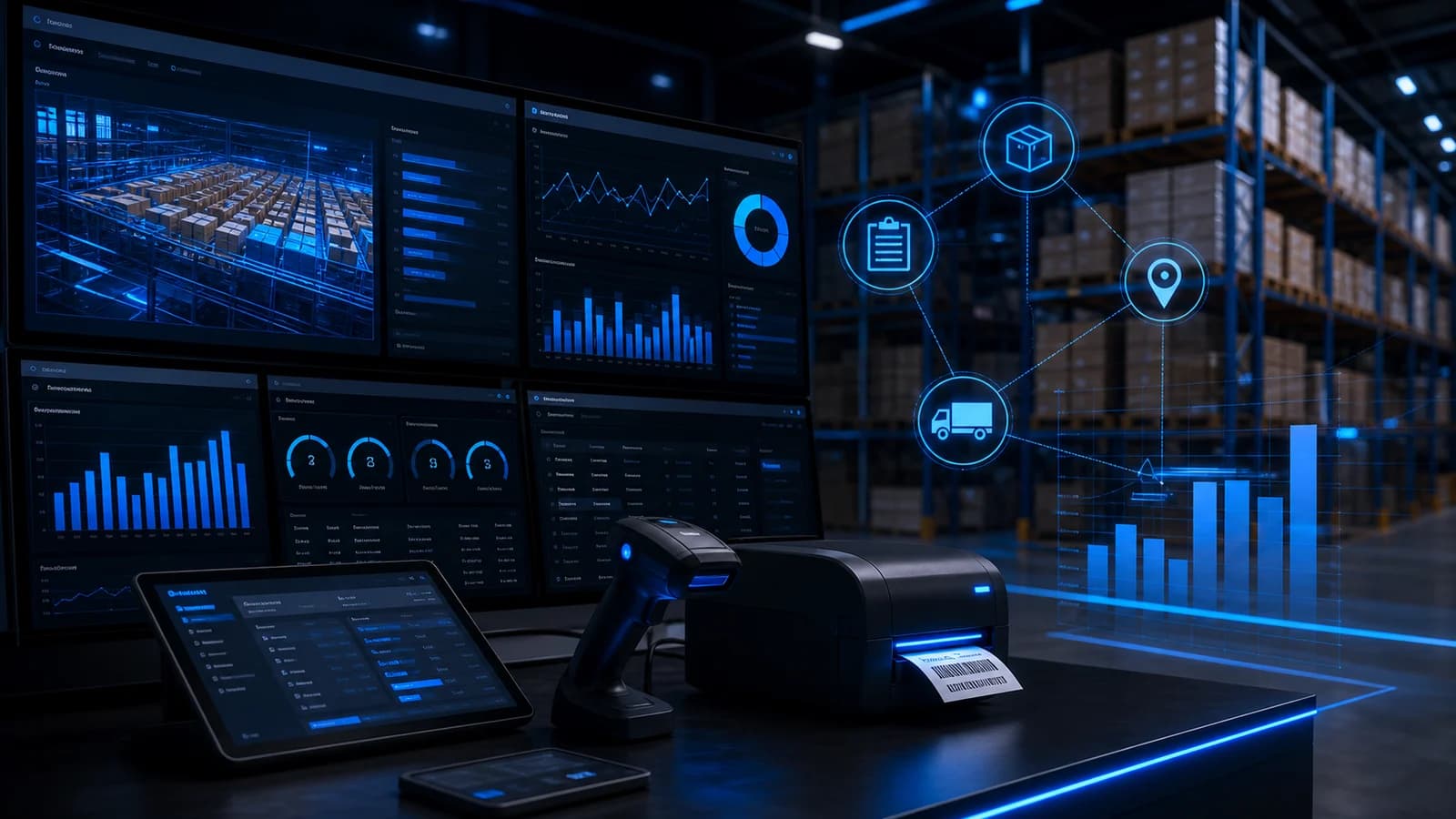 Software di gestione magazzino con dashboard inventario, barcode, analytics stock e workflow logistici.